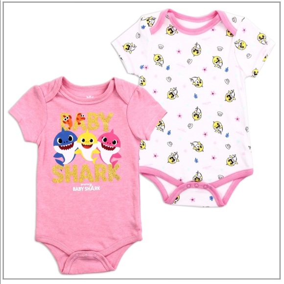 Pink Baby Shark Onesie Set, NWT - Picture 1 of 1